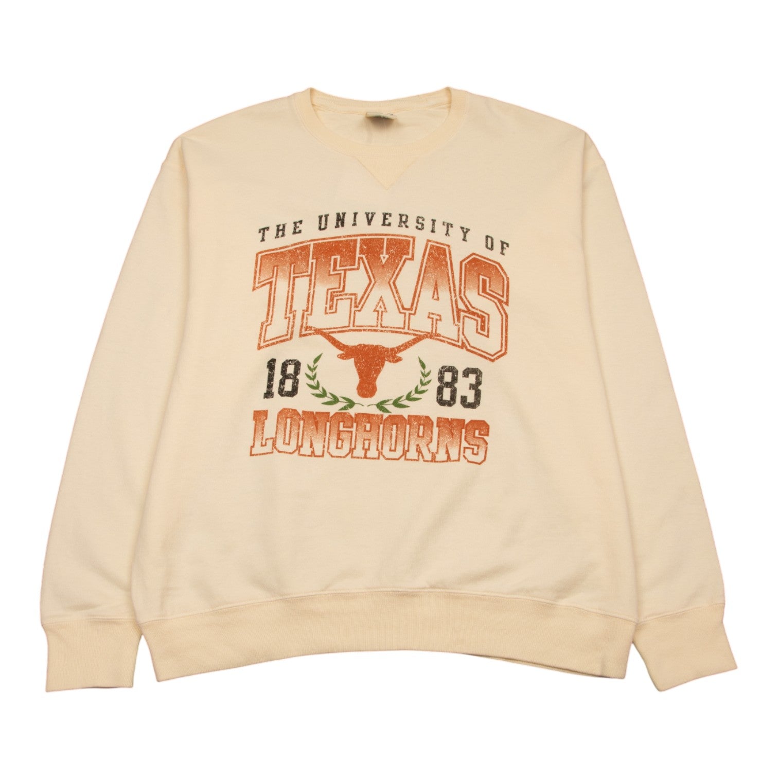 Texas Longhorns 1883 Laurels Fleece ComfortWash Crew | University