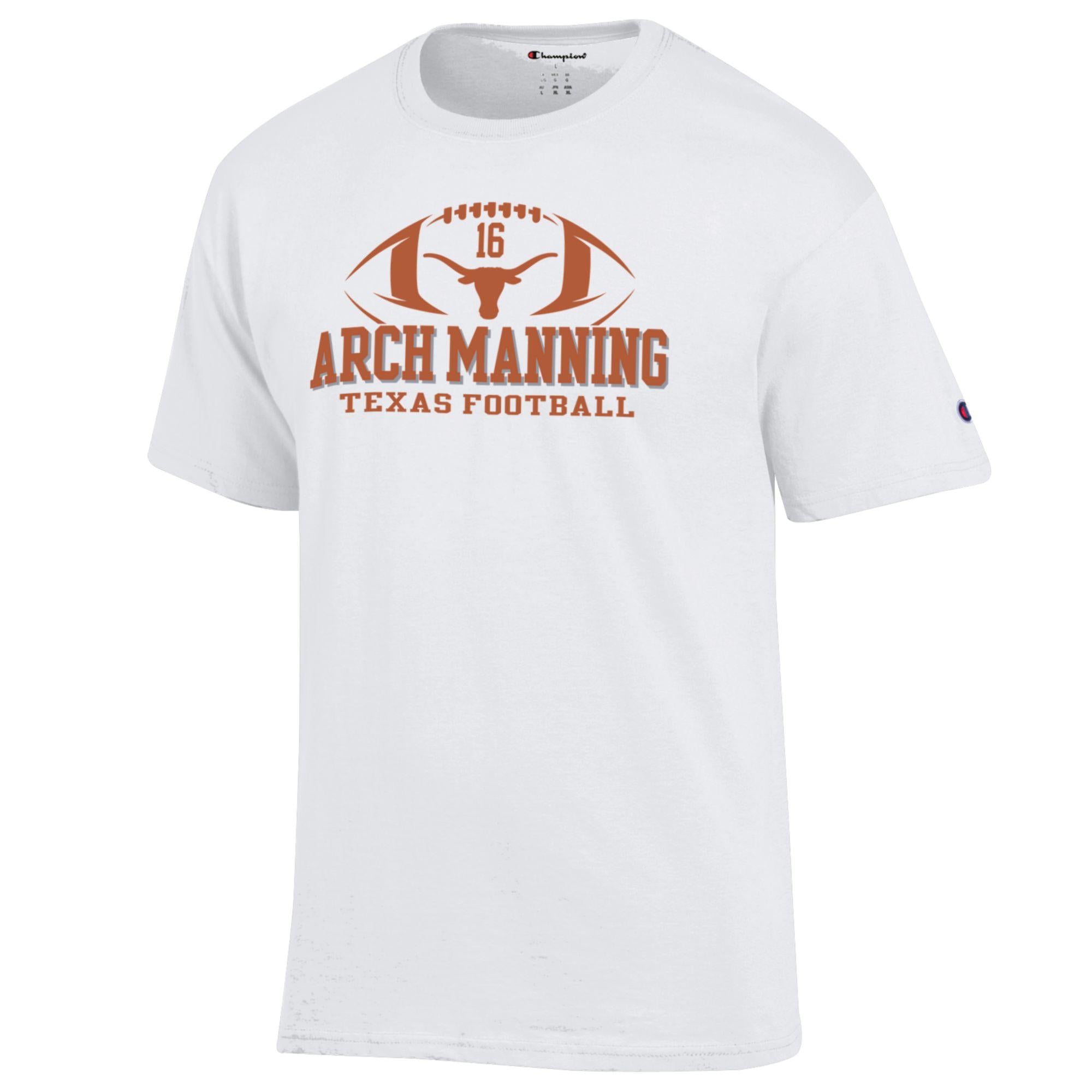 Champion Texas Longhorns NIL Arch Manning Football Helmet Tee