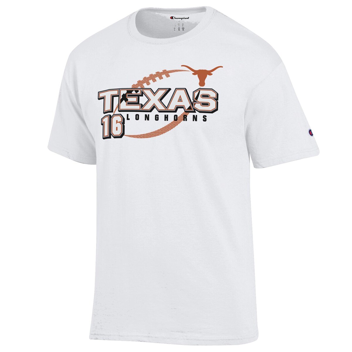 Texas Longhorns NIL Arch Manning #16 Outline Football Tee