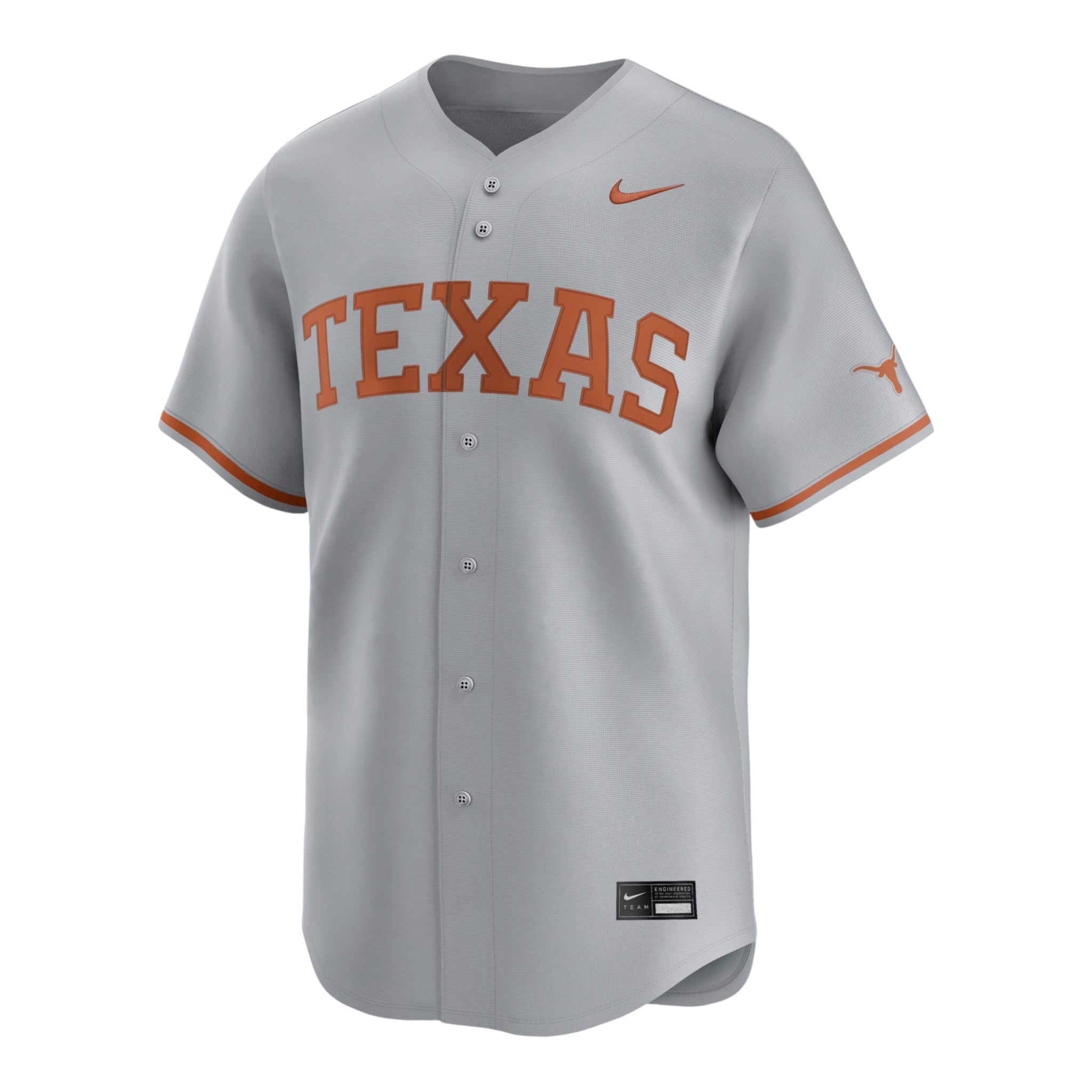 Nike Texas Longhorns Baseball Gray Jersey Gray