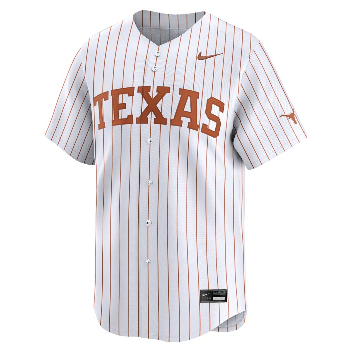 Custom NIL Nike Texas Longhorns Baseball Stripe Jersey Burnt Orange White