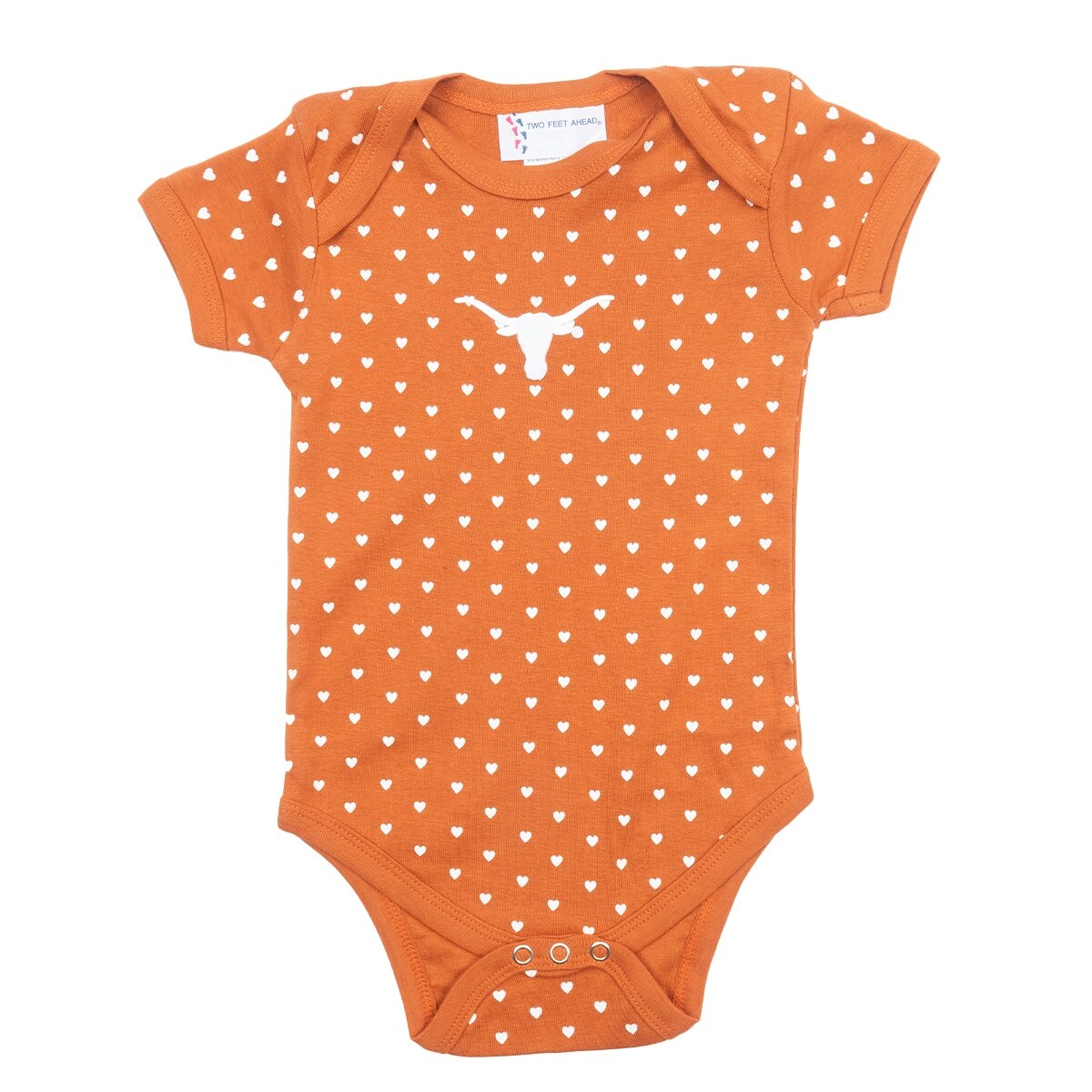 Infant Texas Longhorns All Over Print Heart Romper