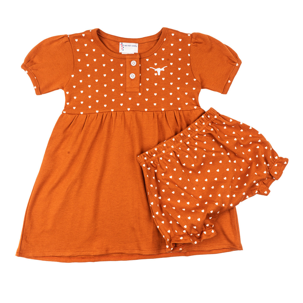 Infant Texas Longhorns Heart Bloomer Dress | University Co-op Infant Texas Longhorns Heart Bloomer Dress | University Co-op