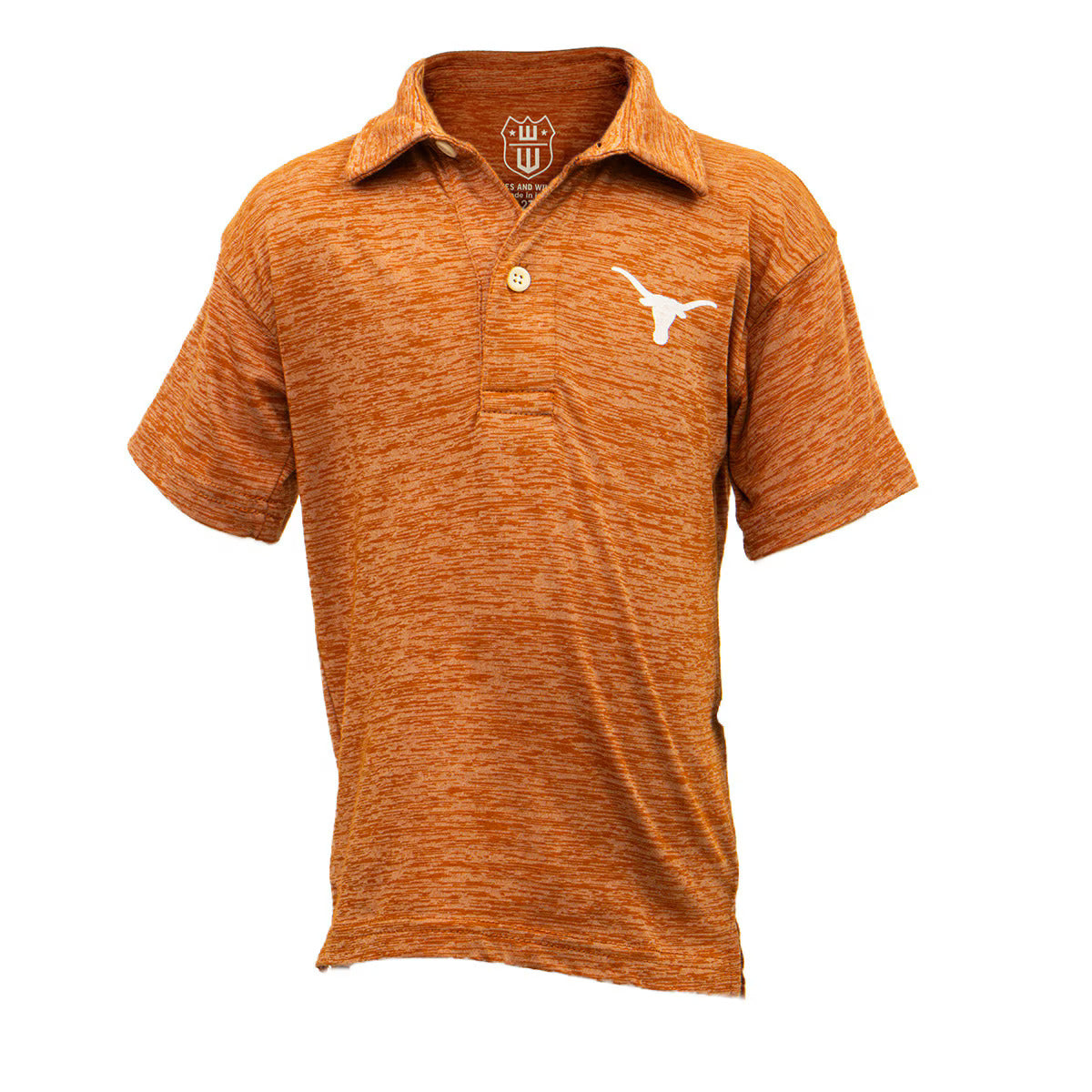 Toddler Texas Longhorns Cloudy Yarn Short Sleeve Polo