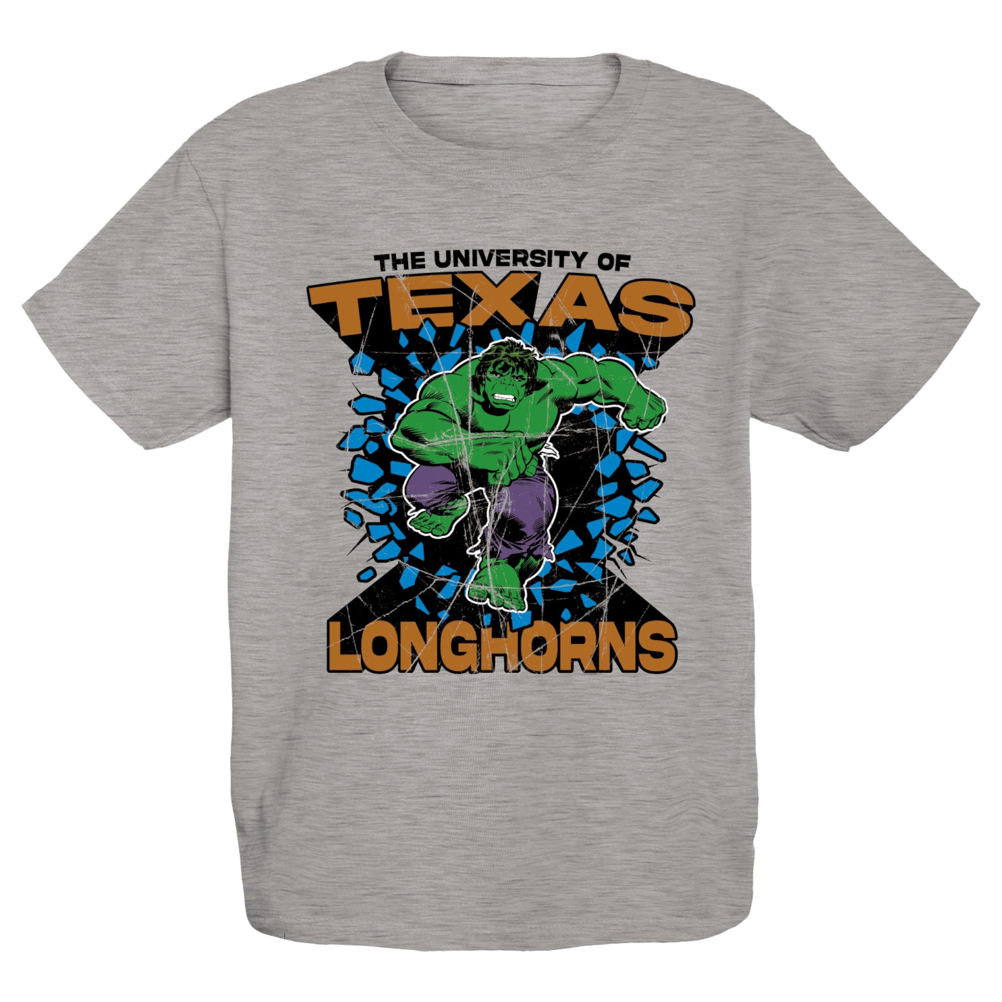 Youth Texas Longhorns Marvel Hulk Smash Tee