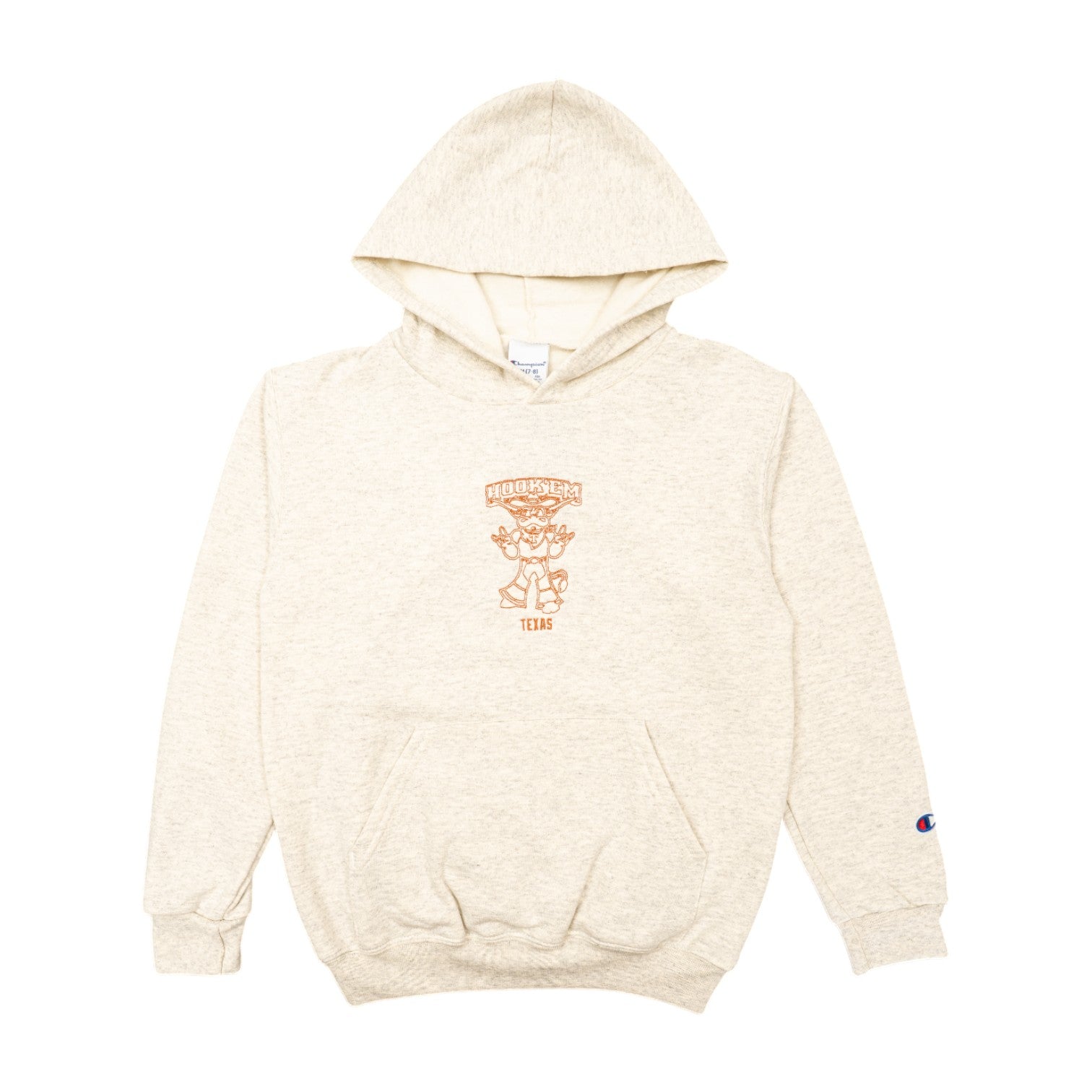 Youth Powerblend Hook Em Outline Embroidered Hoodie