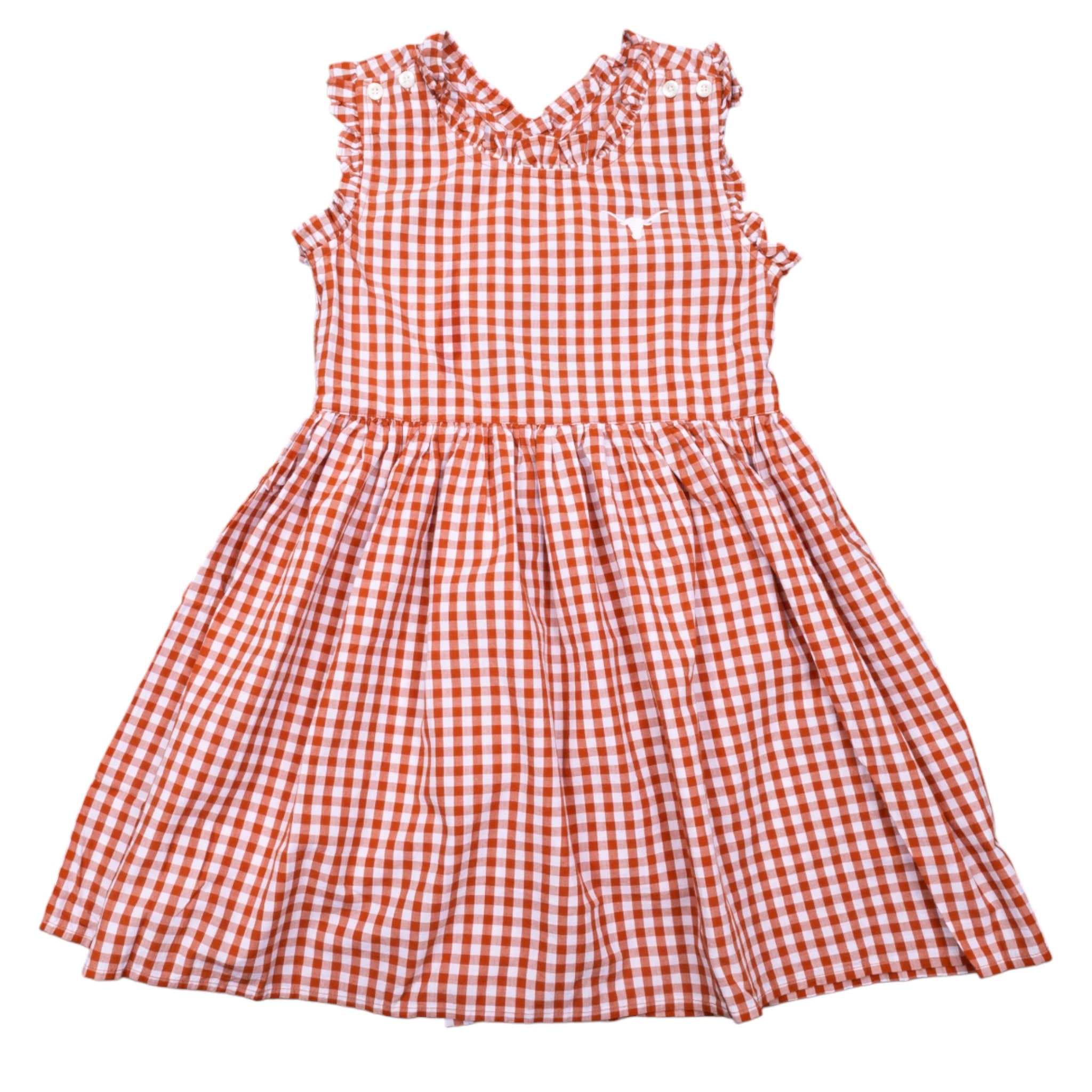 open lace back dress Youth Texas Longhorns Alora Gingham Dress