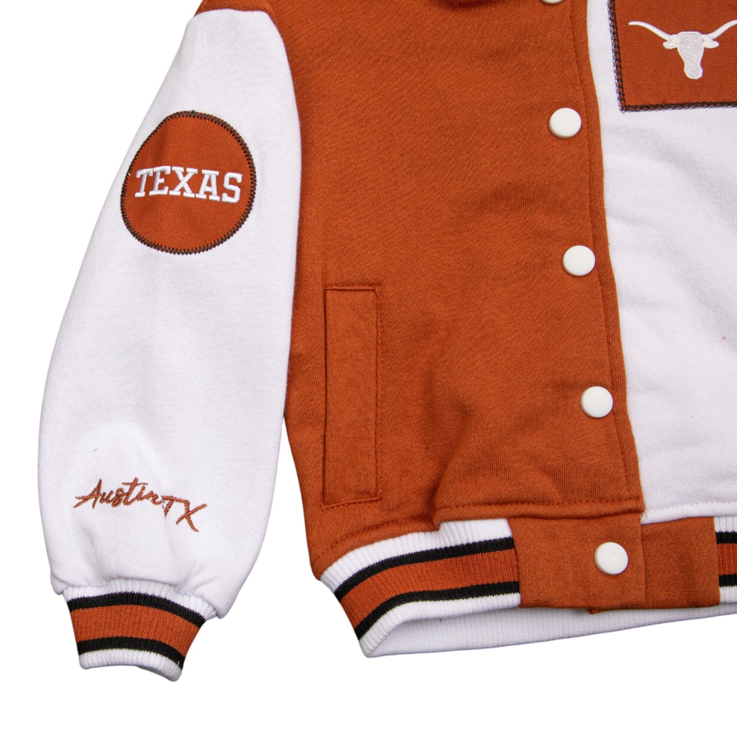 Youth Texas Longhorns Petals Letterman Jacket