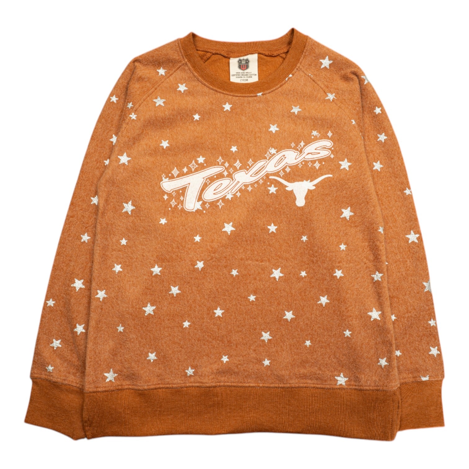 Texas Longhorns Shimmer Star Reverse Fleece Crew