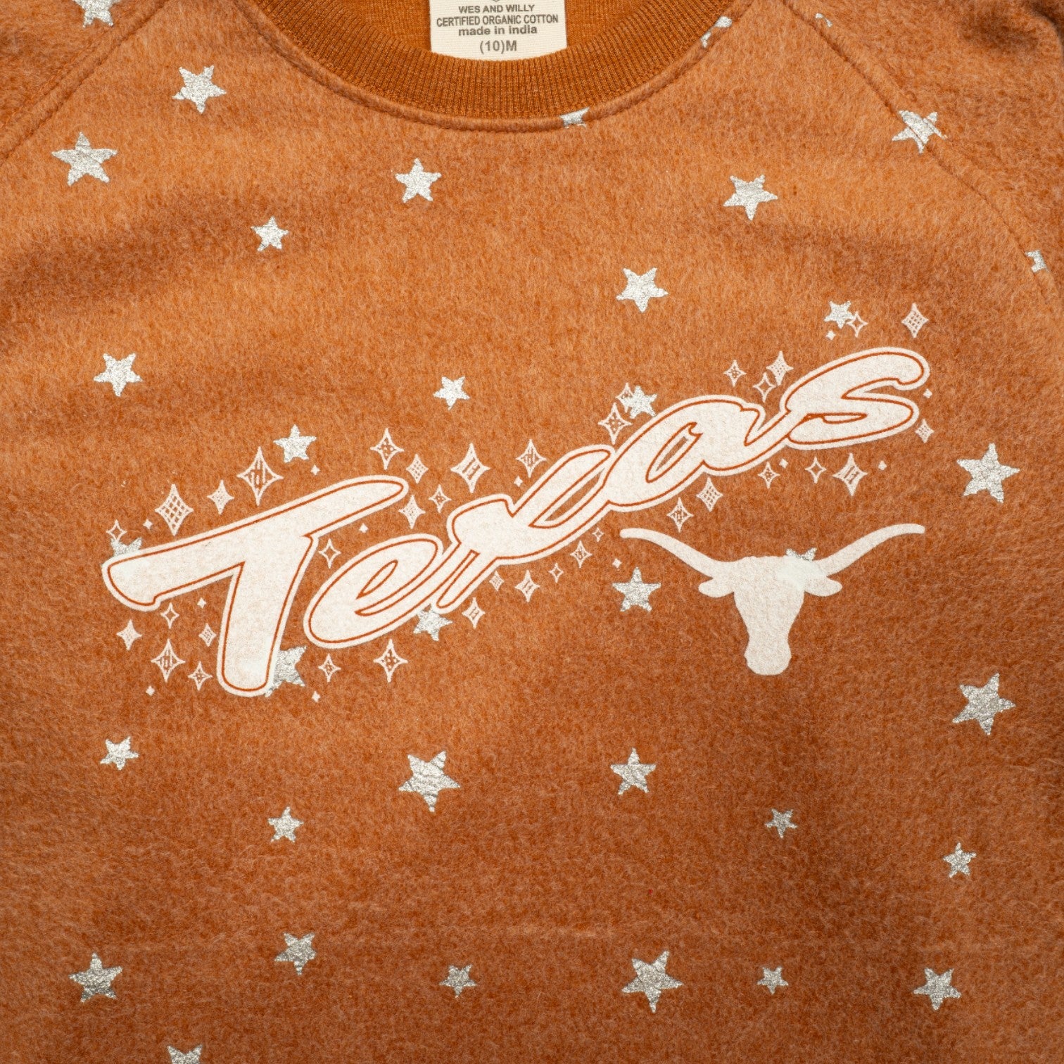 Texas Longhorns Shimmer Star Reverse Fleece Crew