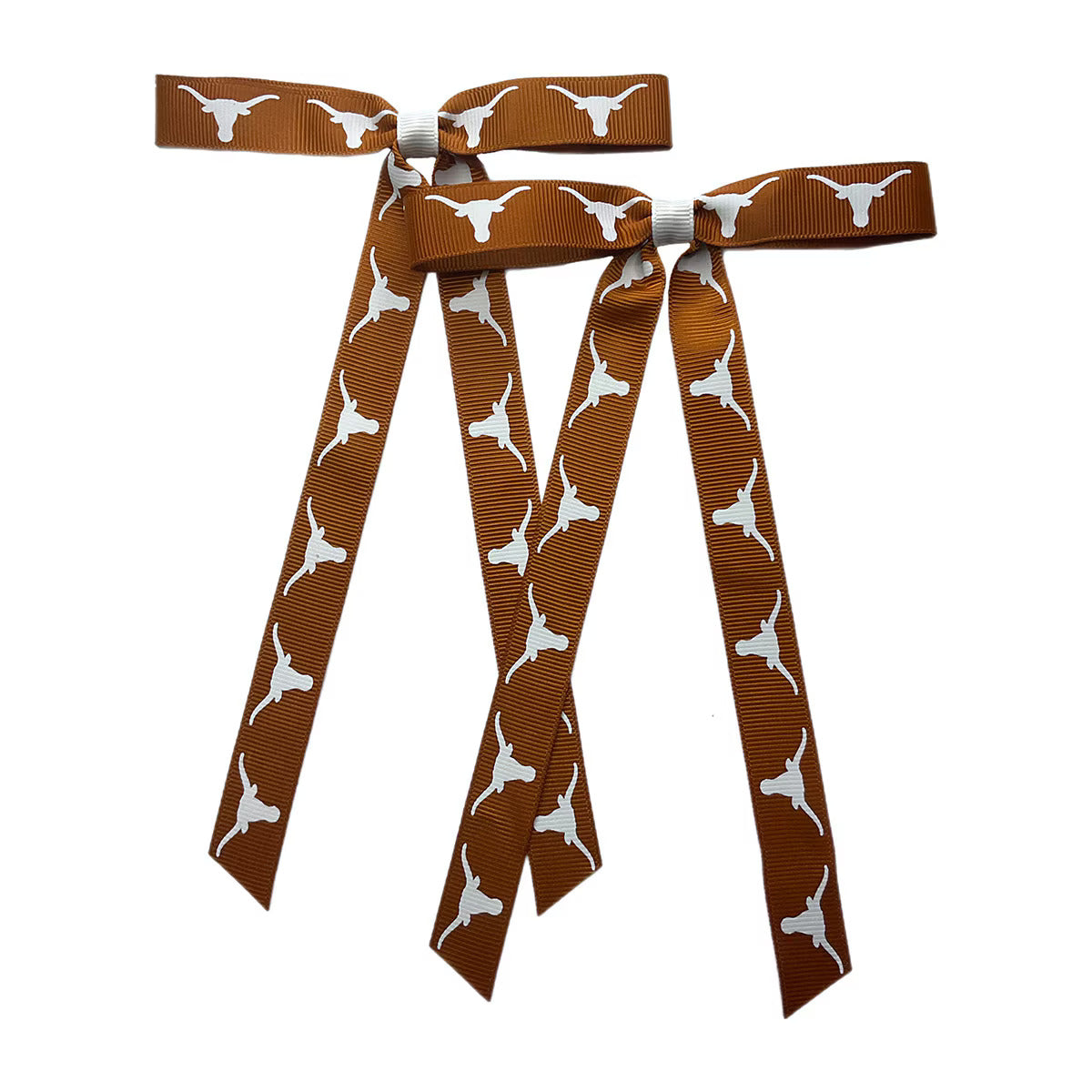 Texas Longhorn Double Ribbon Hair Bow Set
