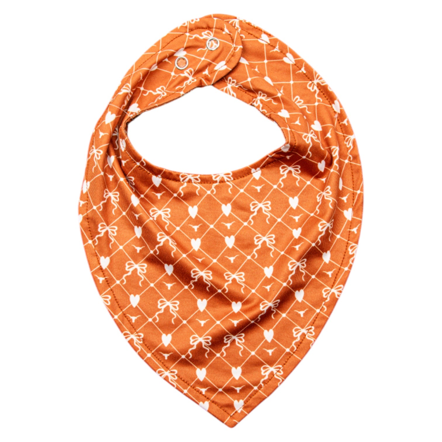 ZooZatZ Texas Longhorns Bows And Hearts Bib