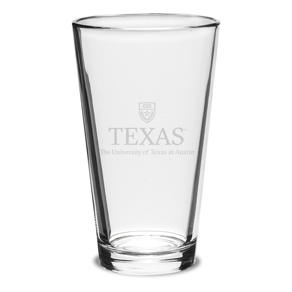 University of Texas Etched Shield Crystal Pint Glass