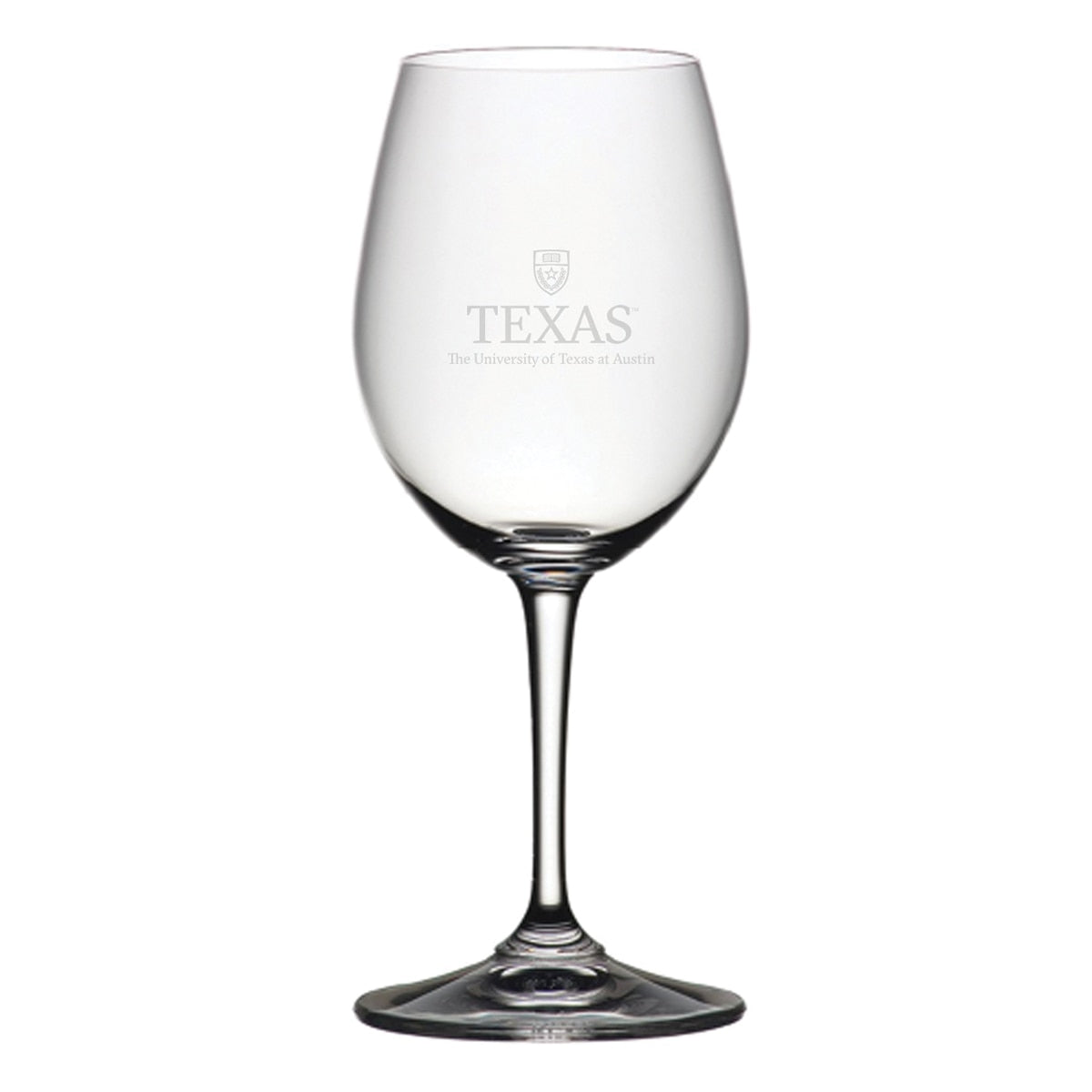 University of Texas Shield Stem Red Wine Glass