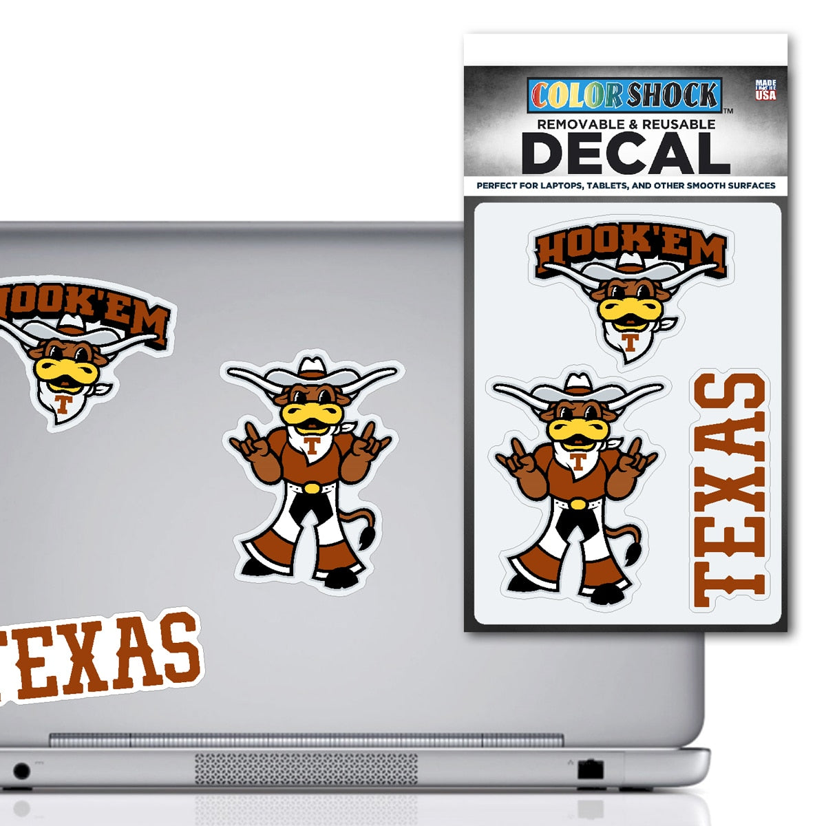 Texas Longhorns Hook 'Em Decal Pack - 3 Stickers