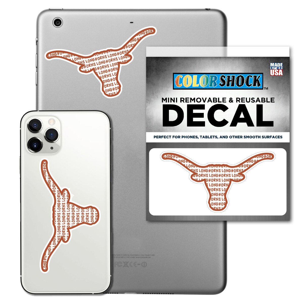 Texas Longhorns Text Filled Mini Decal