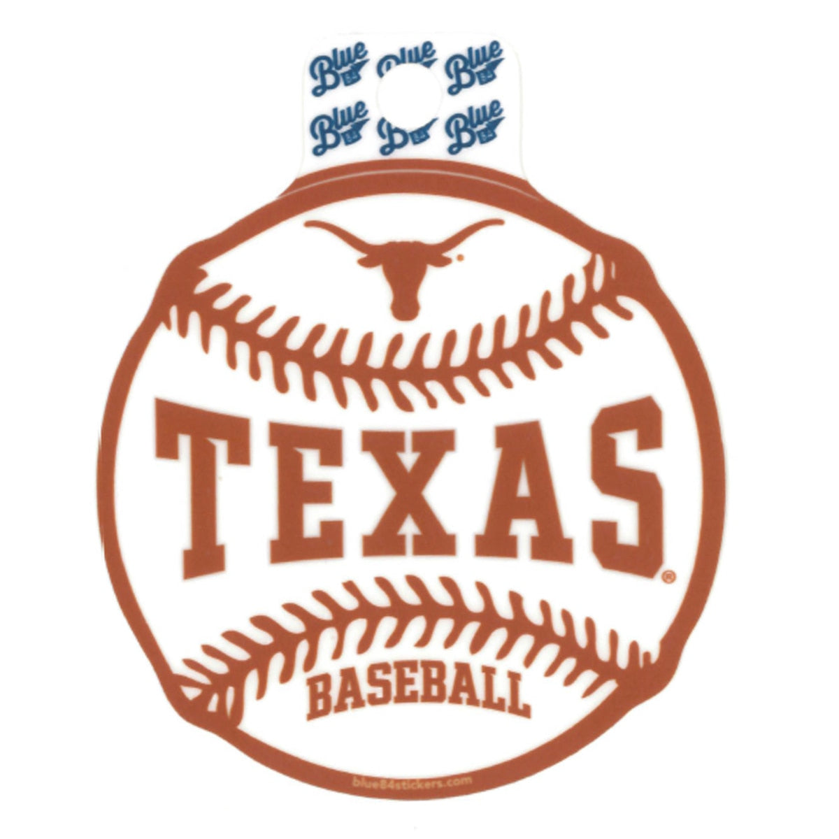 Blue 84 Texas Longhorn Baseball Sticker