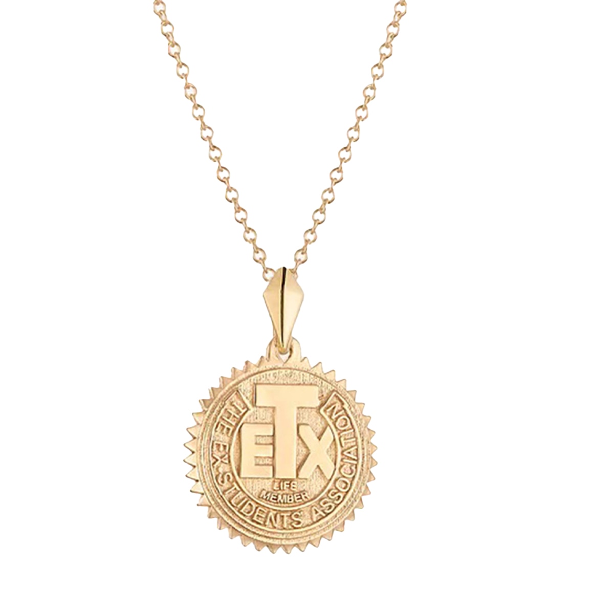 Texas Exes Life Member Sunburst Necklace - 14K Gold
