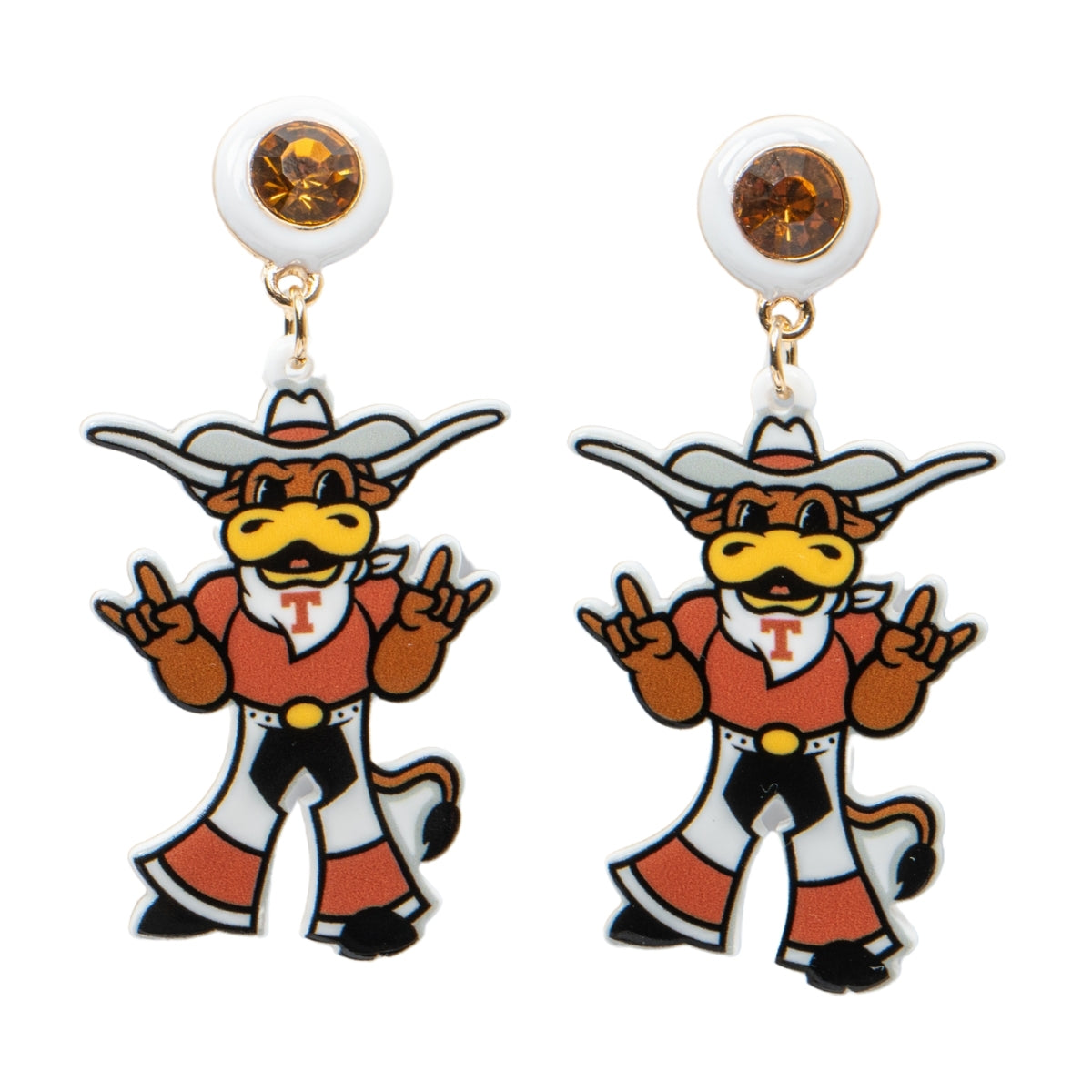 Texas Longhorns Resin Drop Earrings