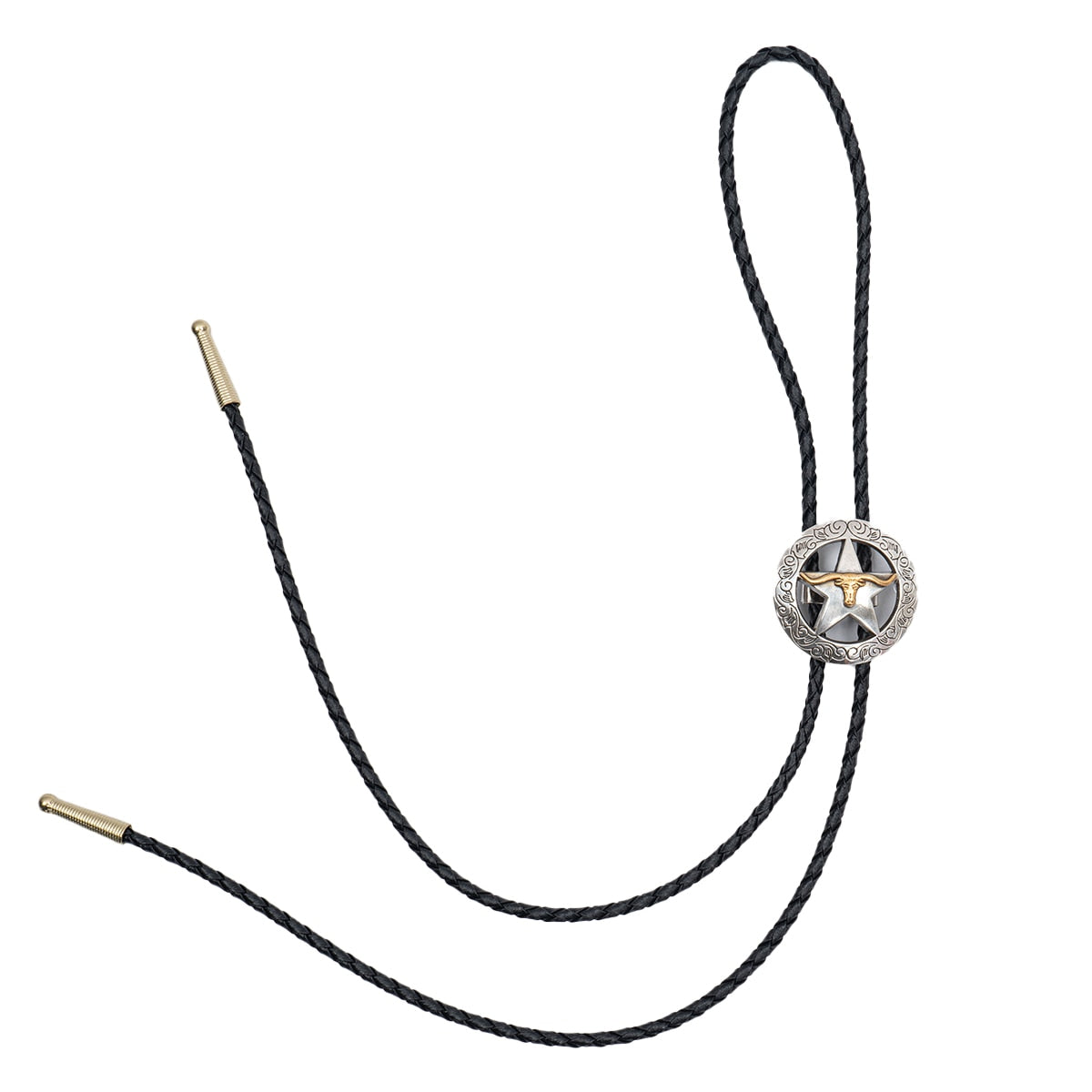 Longhorn on Star Bolo Tie