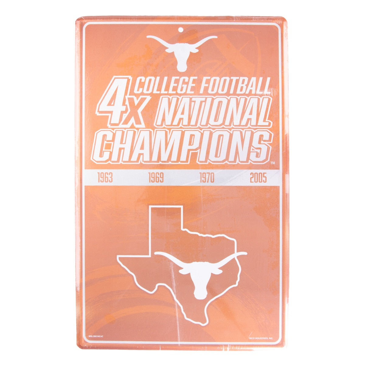 Texas Longhorns NCAA National Champions Large Metal Sign - 11x17