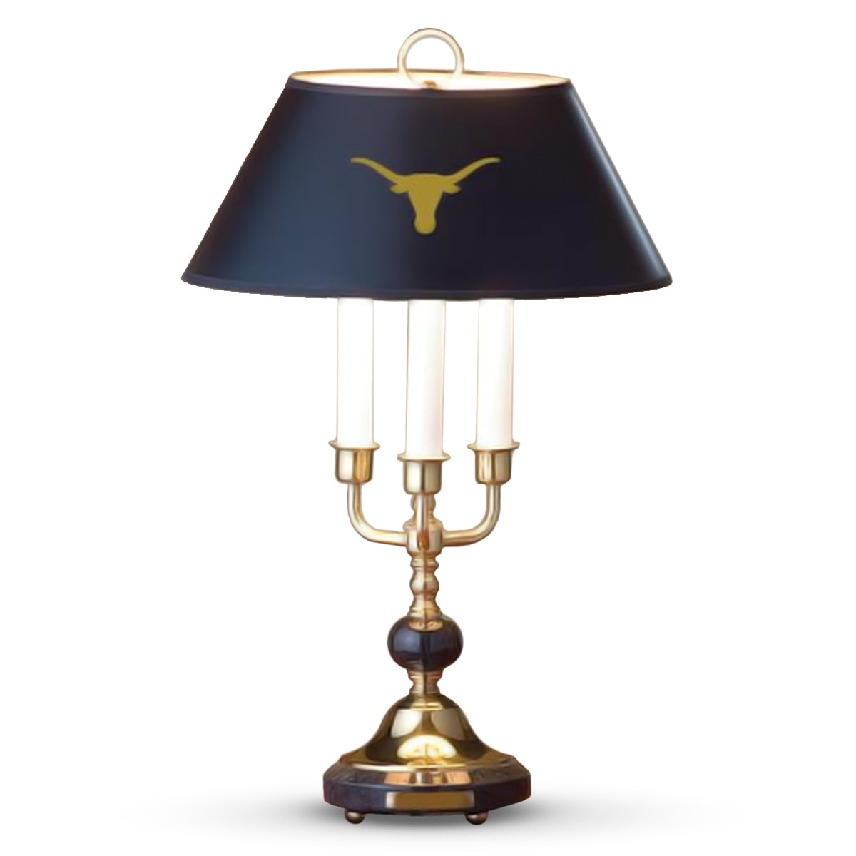 M.LaHart Texas Longhorns Lamp in Brass & Marble