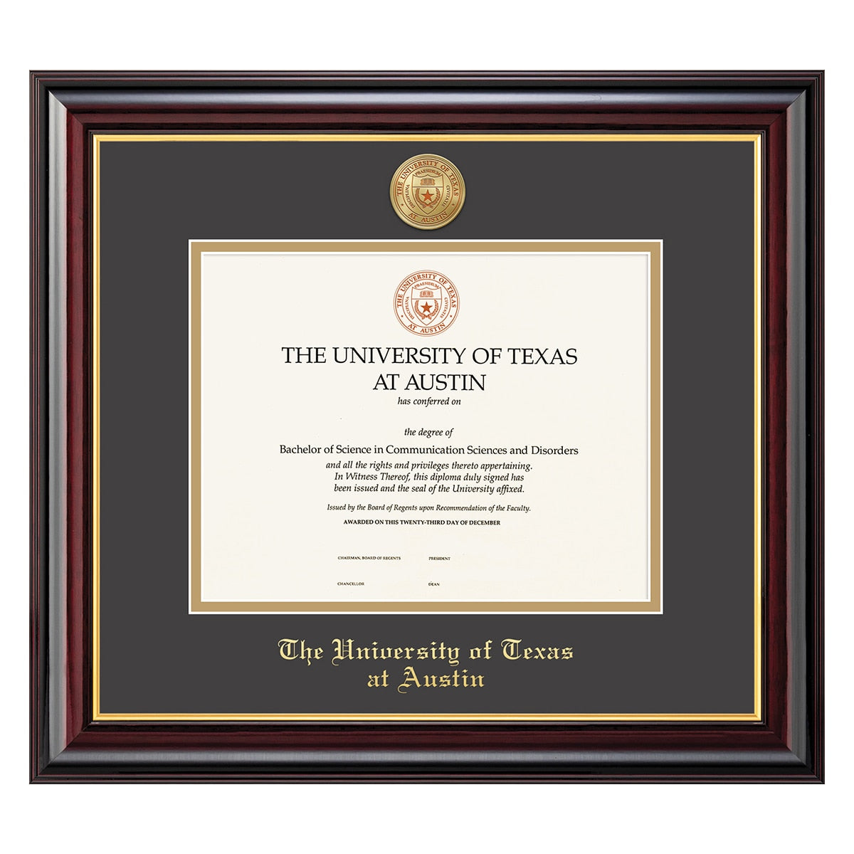 University of Texas Windsor Medallion Diploma Frame