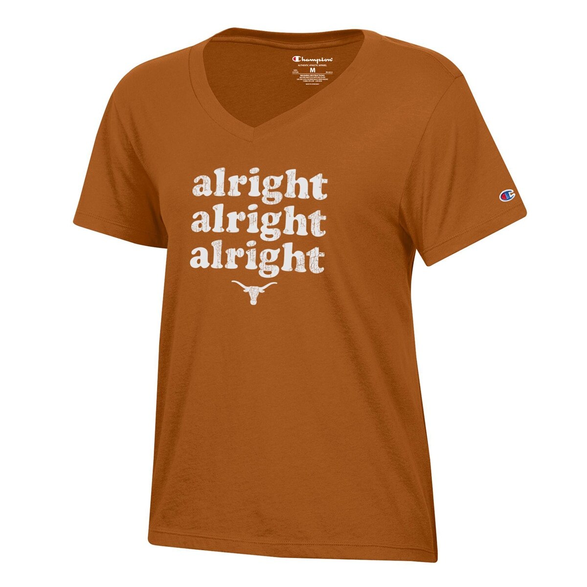 Champion Texas Longhorns Alright x3 Distressed V-Neck Tee