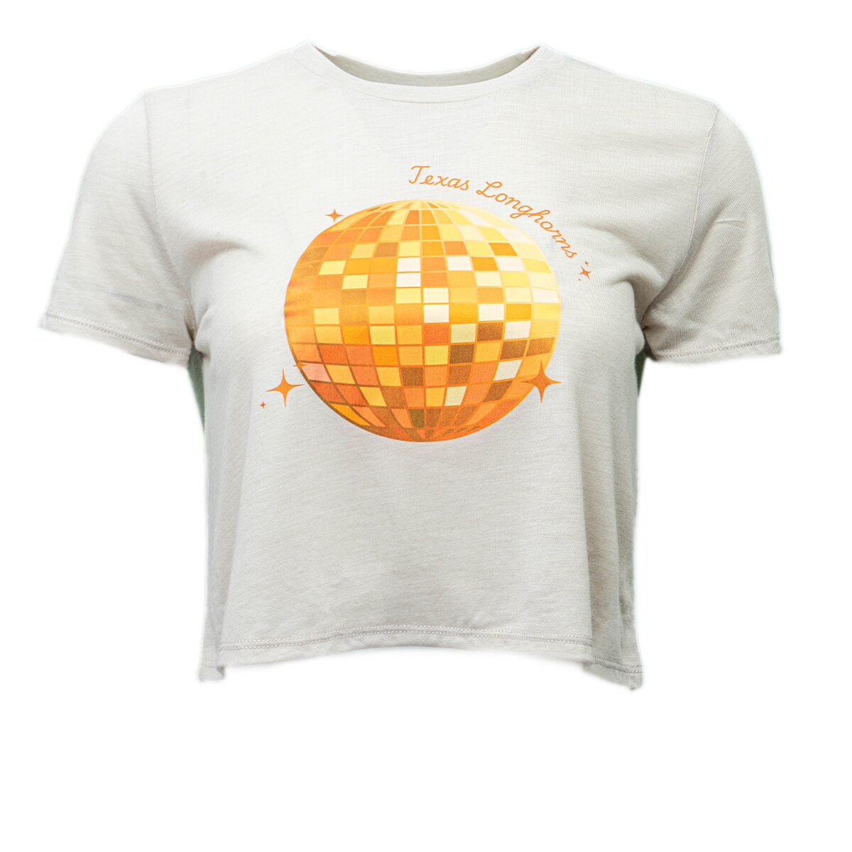 Texas Longhorns Disco Ball Metallic Flowy Crop Tee