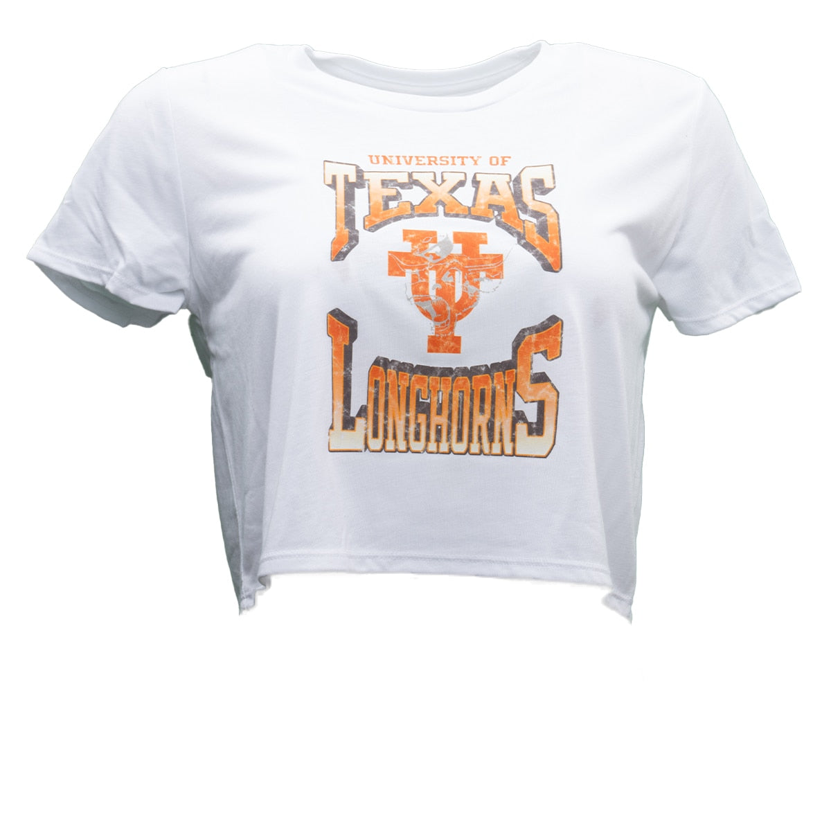 Texas Longhorns Distressed Flowy Crop Tee
