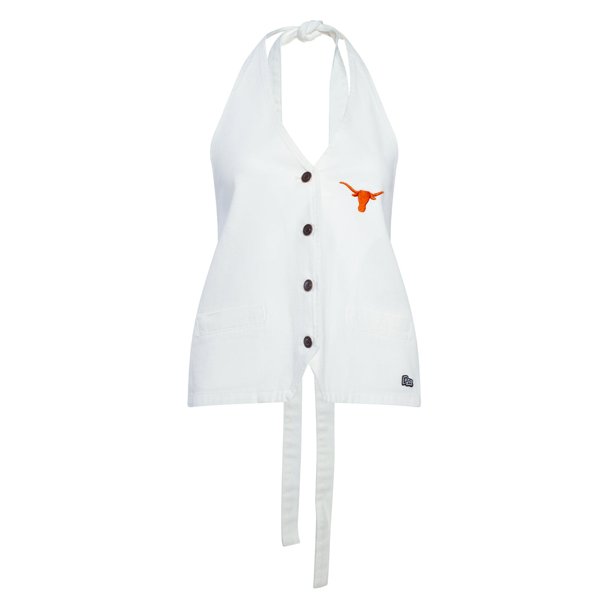 Hype And Vice Texas Longhorns Halter Button-Up Vest Top
