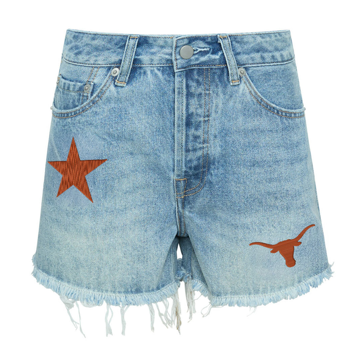 Hype And Vice Texas Longhorns Denim Patched Shorts