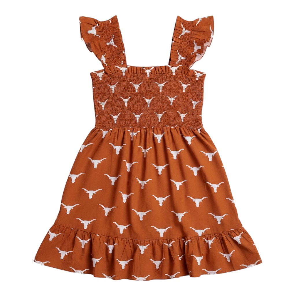 Stewart Simmons Poplin Allover Print Smocked Dress