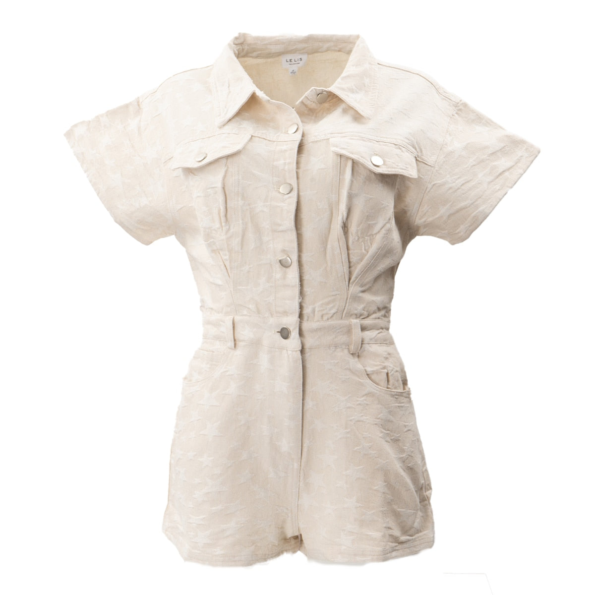 Star Short Sleeve Denim Romper