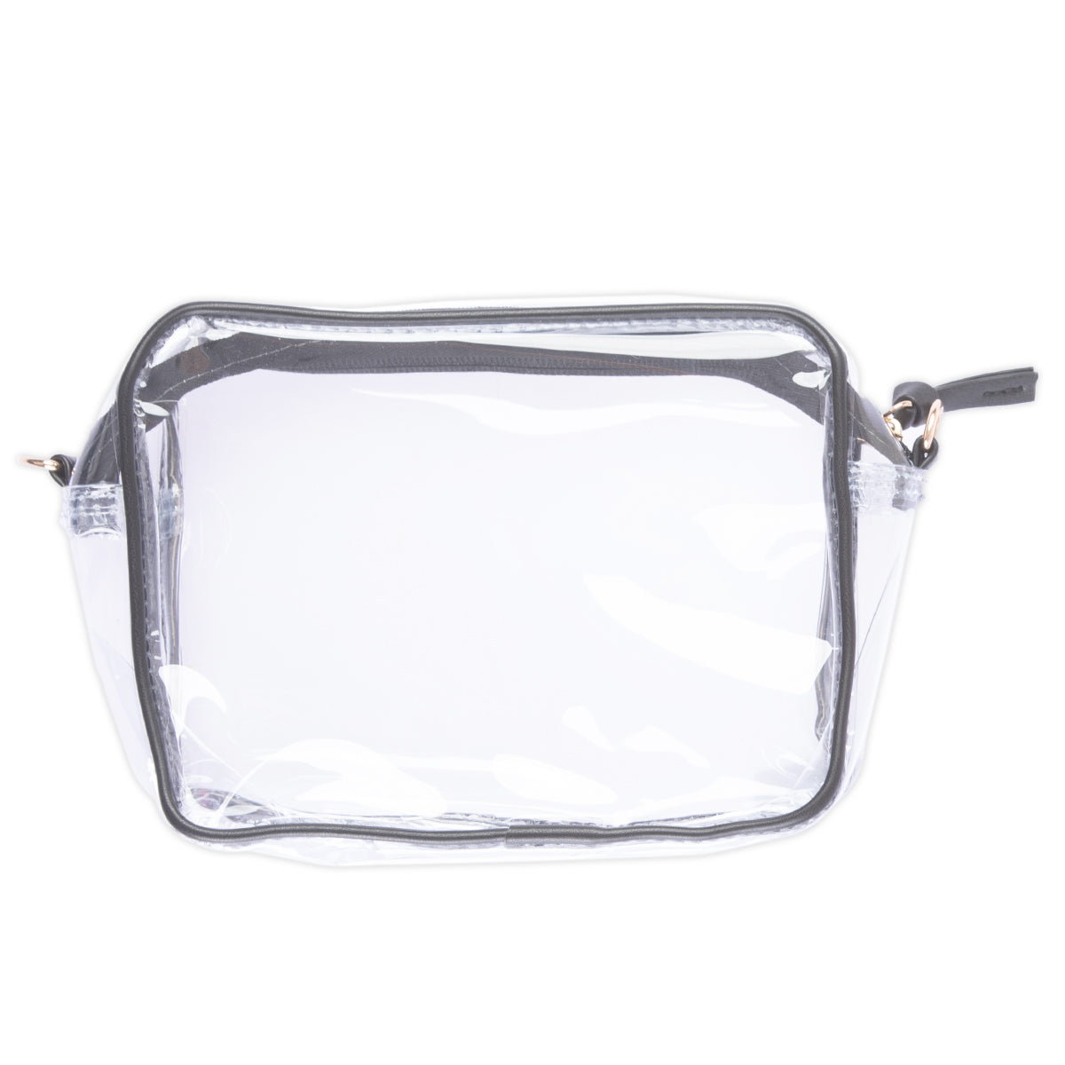 Bridget Solid Black Trim Clear Bag
