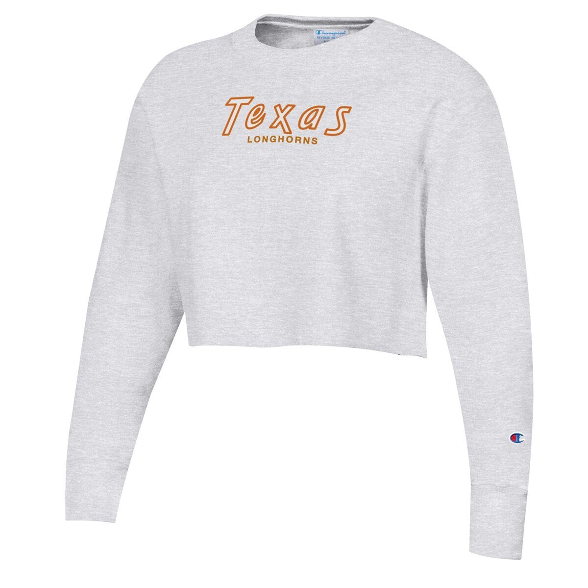 Champion Texas Longhorns Reverse Weave Cropped Crew Sweatshirt