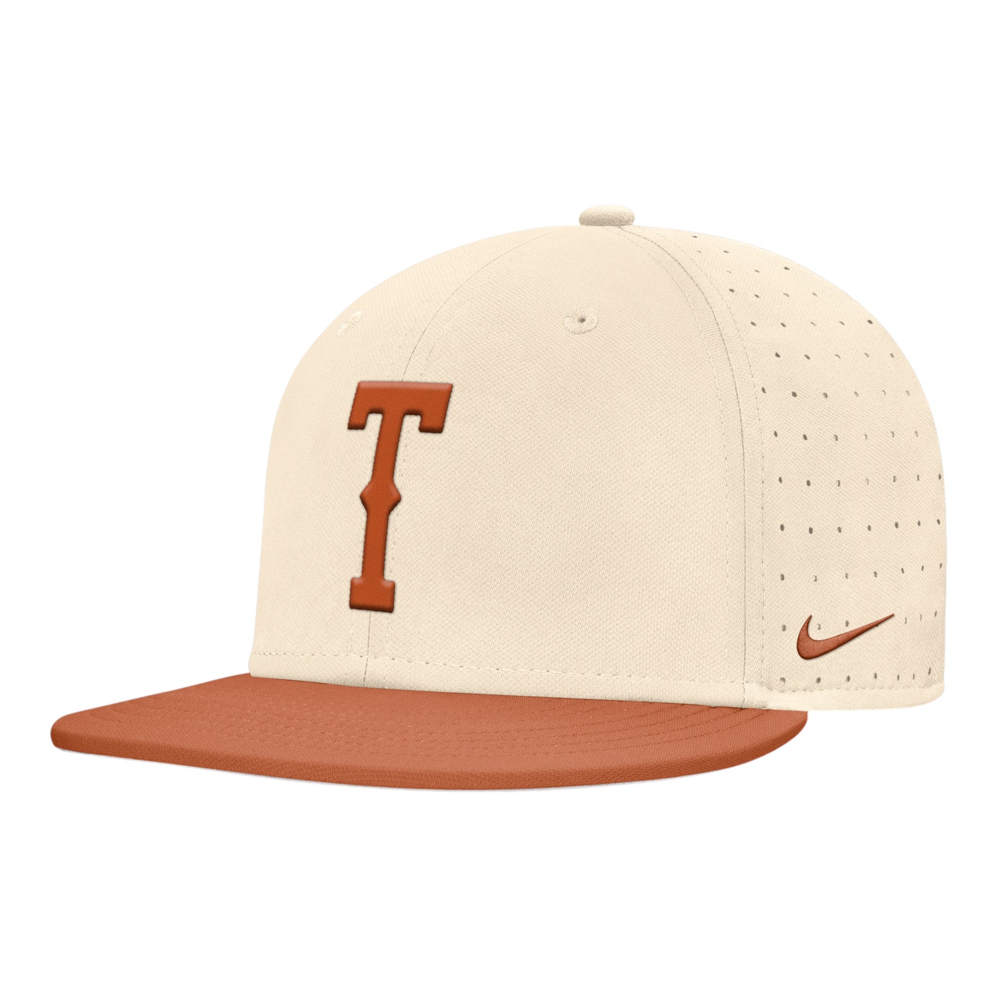 Nike Texas Longhorns Dri Fit Aero Bill Fitted Hat Ivory