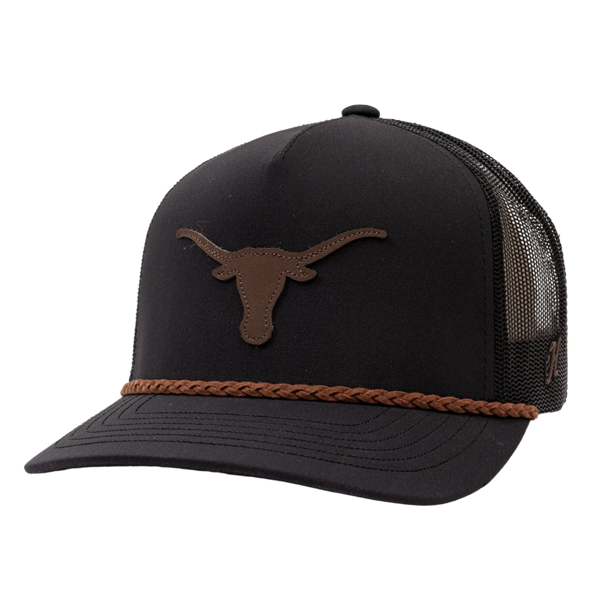 Hooey Texas Longhorns Leather Patch Trucker Hat