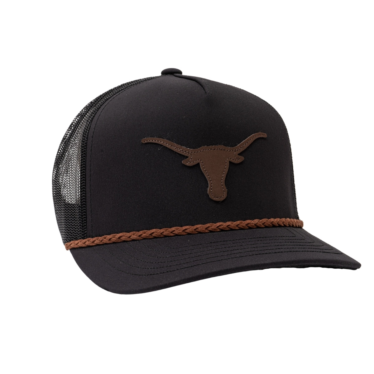 Hooey Texas Longhorns Leather Patch Trucker Hat
