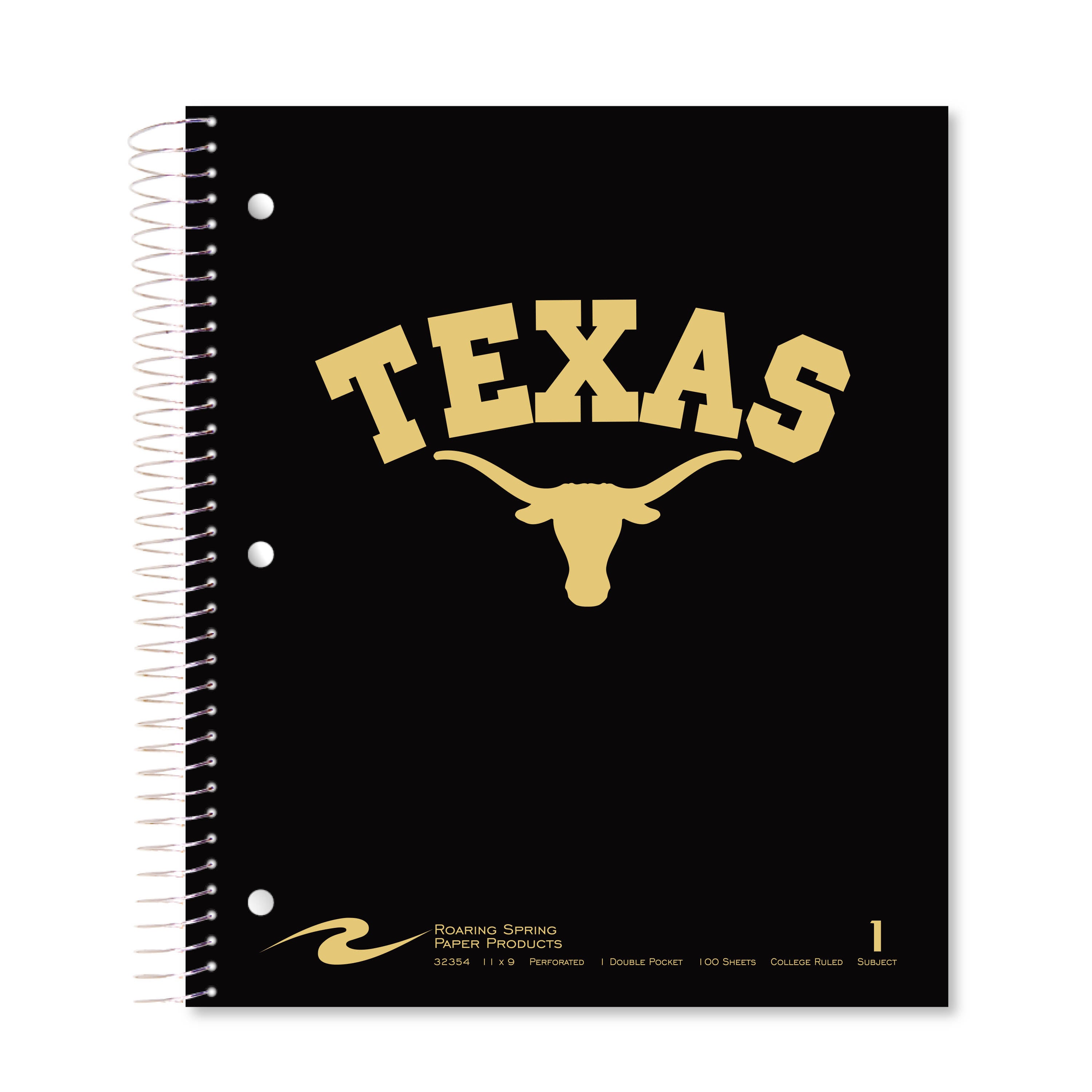 University of Texas Longhorn 1 Subject Spiral Notebook