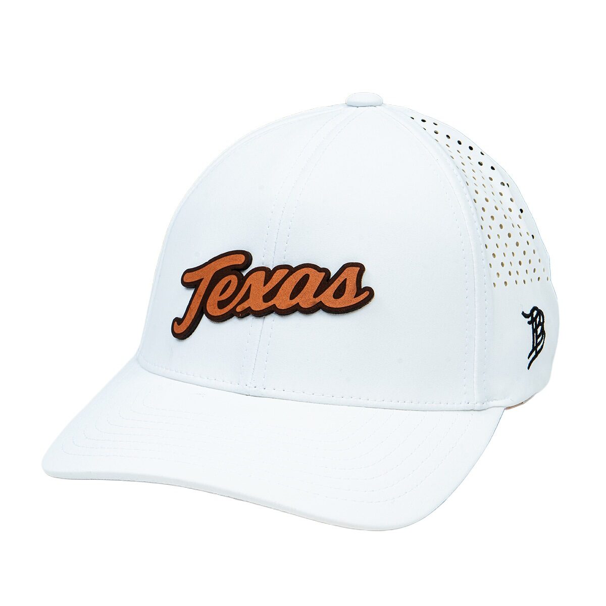 Texas Longhorns Leather Patch Curved Performance Hat