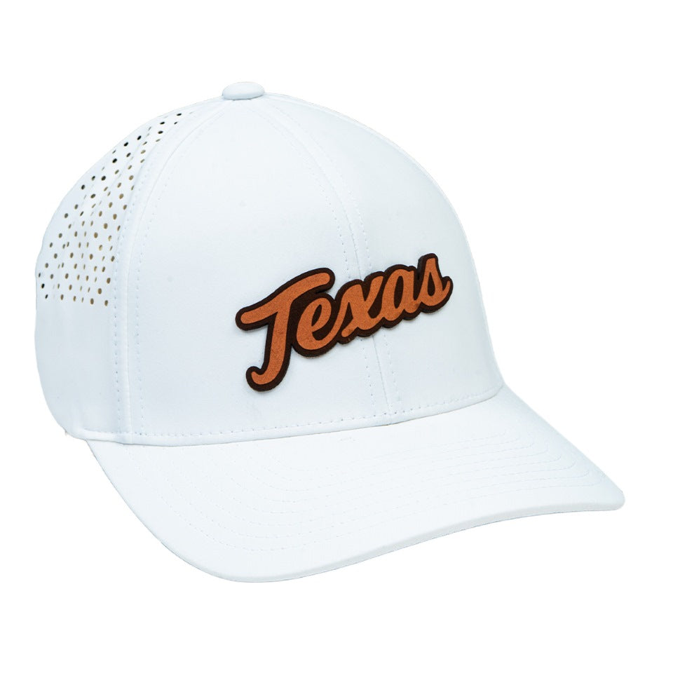 Texas Longhorns Leather Patch Curved Performance Hat