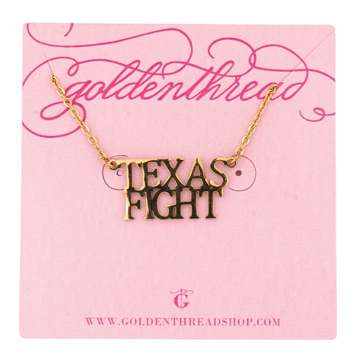 Texas Fight Stacked Nameplate Necklace