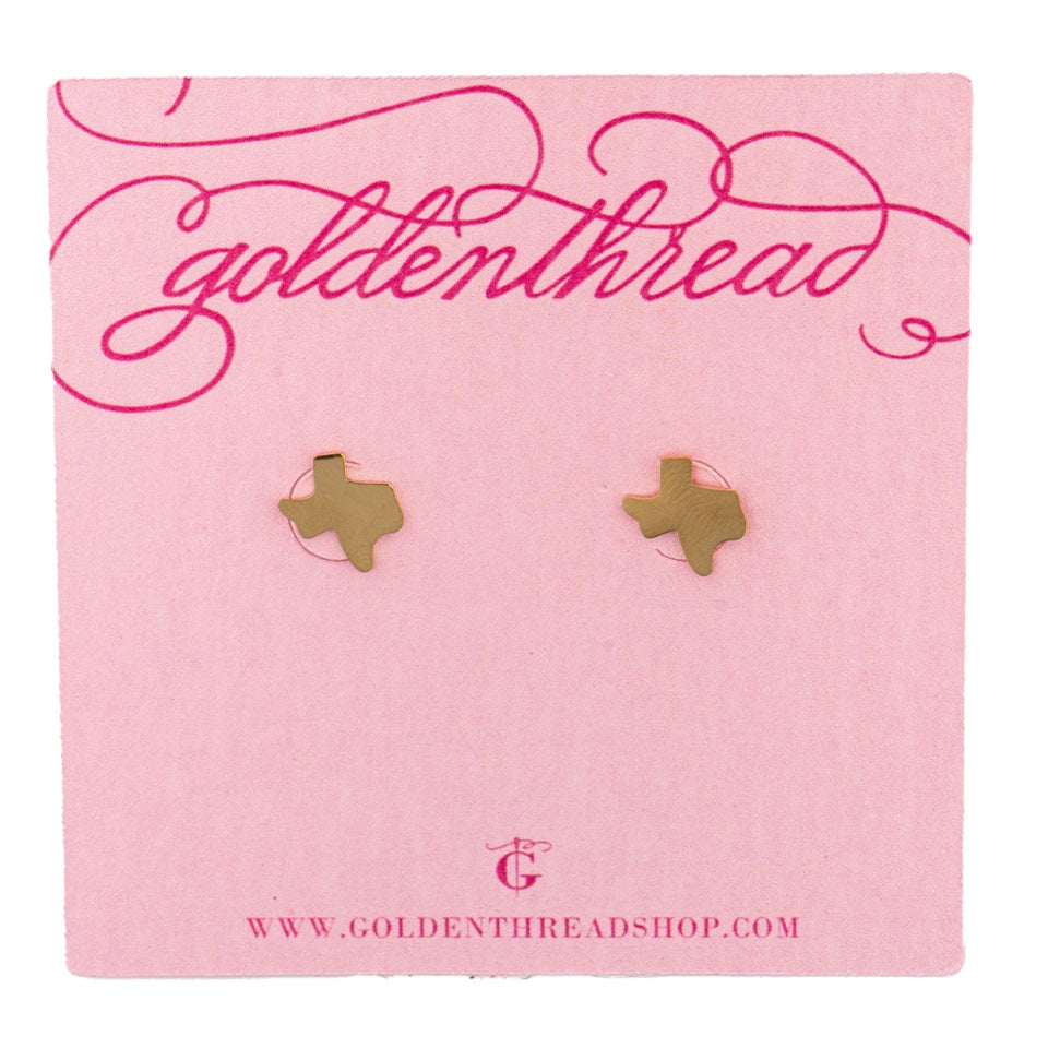Texas Gold Enamel Stud Earrings