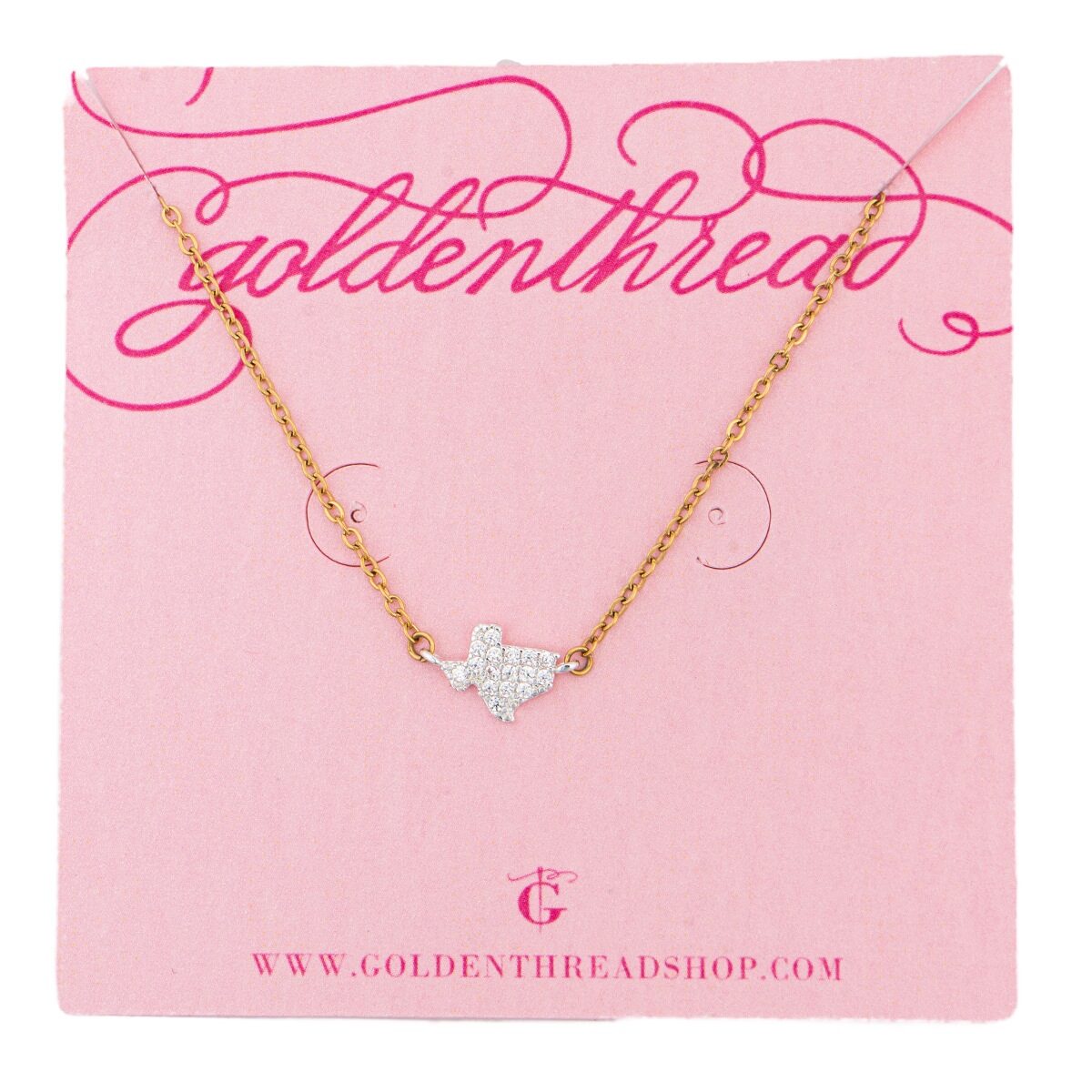 Cubic Zirconia State of Texas Necklace