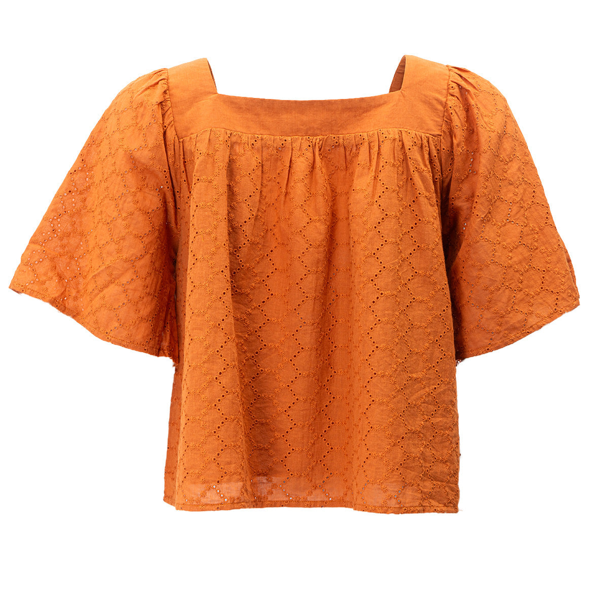 Lds Square Nk Flutter Slv Top