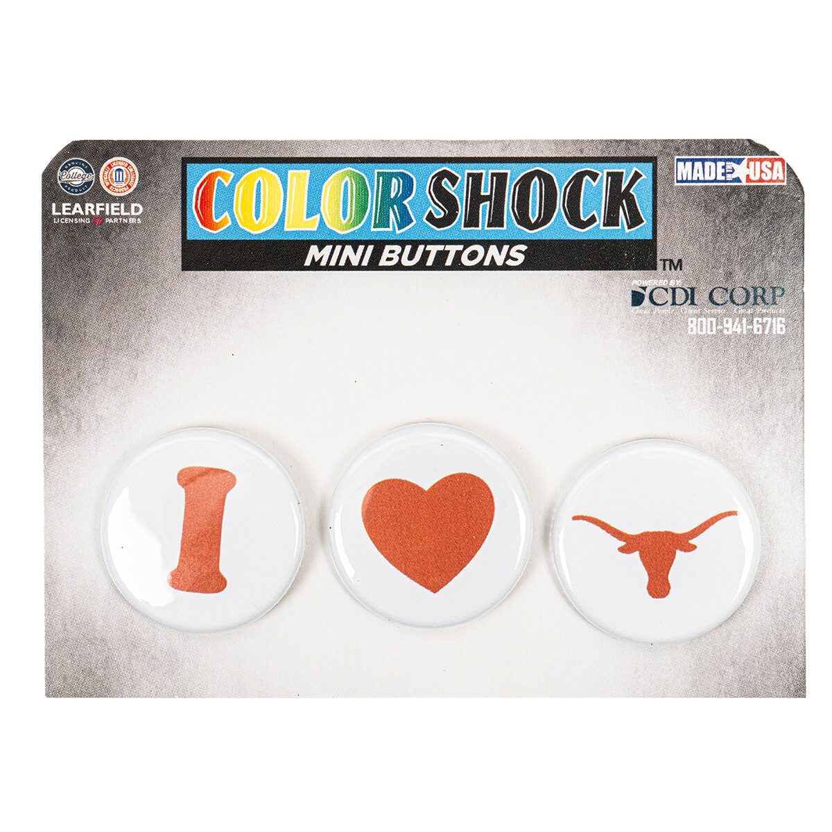 1.25" Button 3 Pack I Heart TX