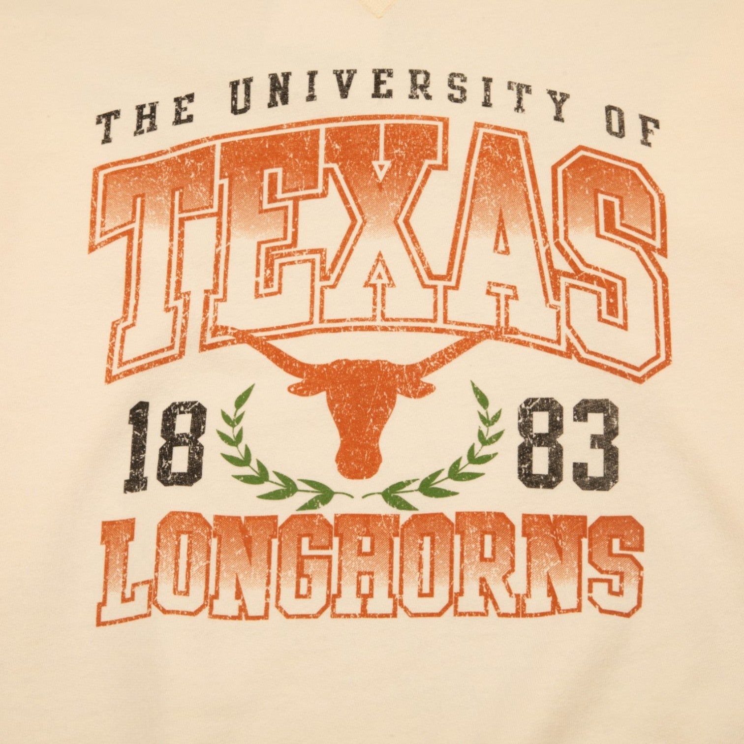 Texas Longhorns 1883 Laurels Fleece ComfortWash Crew | University