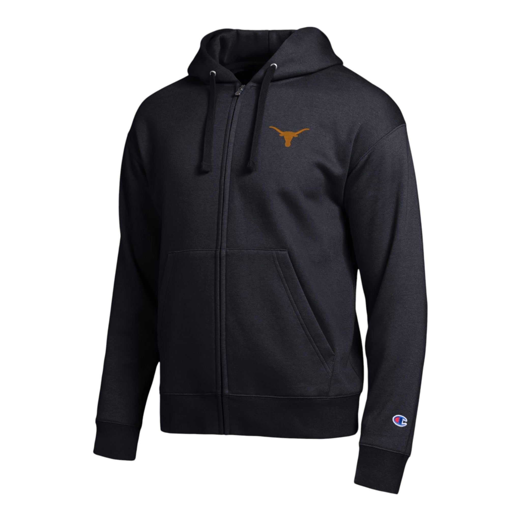Champion Texas Longhorns Embroidered Bevo Fleece Full Zip Hoodie