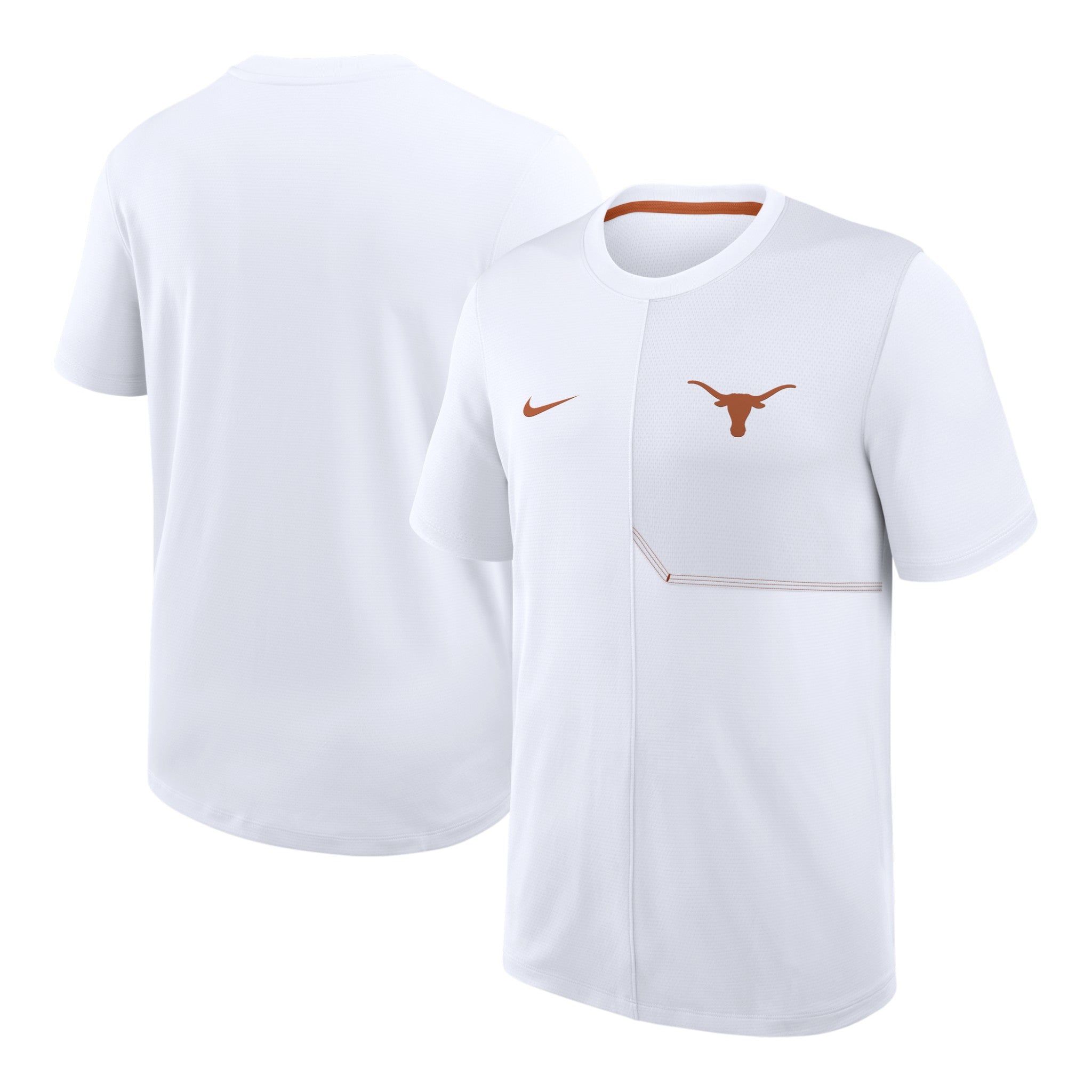 Nike Texas Longhorns Coaches Panel Sideline Short Sleeve Top
